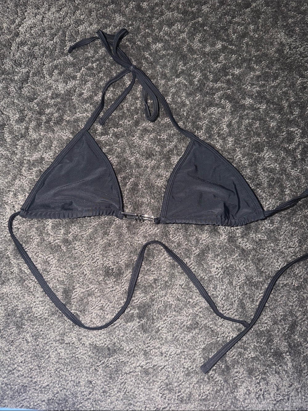 IAMGIA Black Teeny Bikini Top with Metal Emblem XS-S
